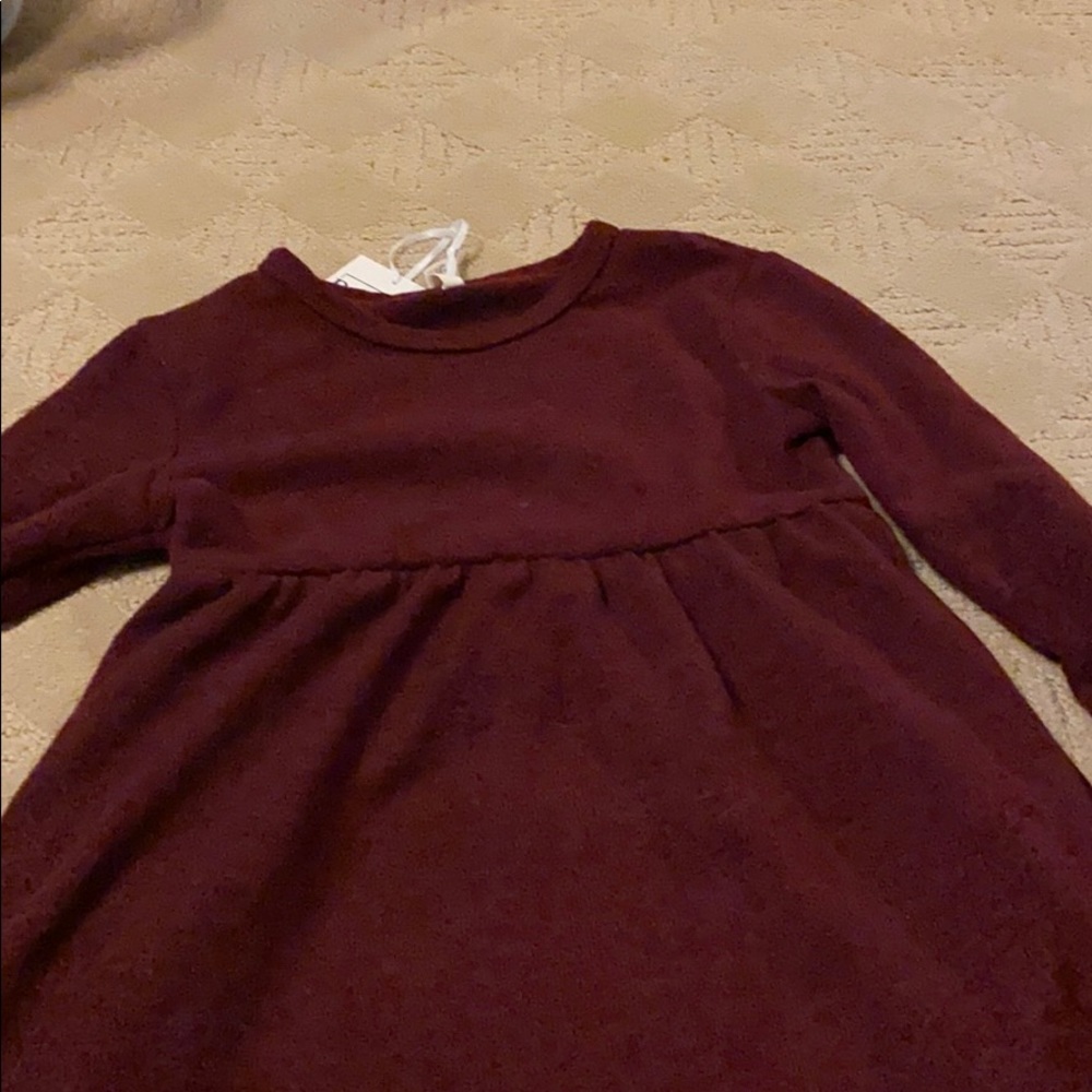 Long sleeve burgundy dress